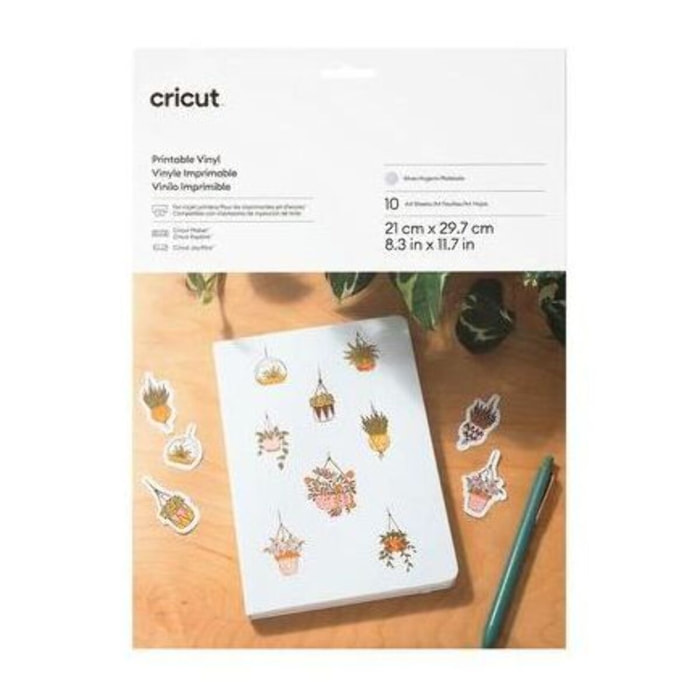 Accessoire CRICUT Printable Vinyl A4 - 10 sheets (Silver)
