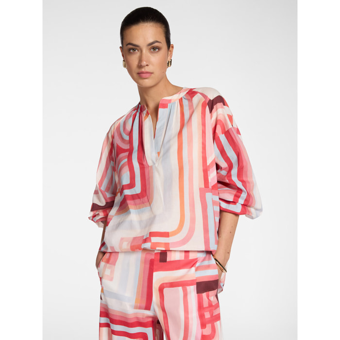 Elena Mirò - Blusa stampata - Rosso