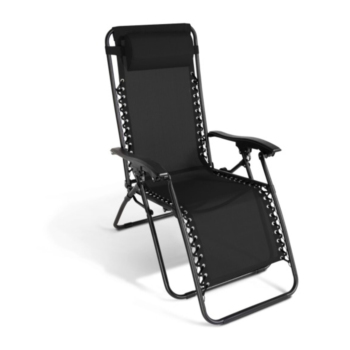 Fauteuils de jardin Relax inclinables noirs - lot de 2