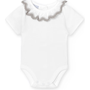 Body bebé manga corta cuello bolillo