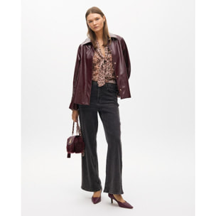 Giacca Dritta Effetto Vernice