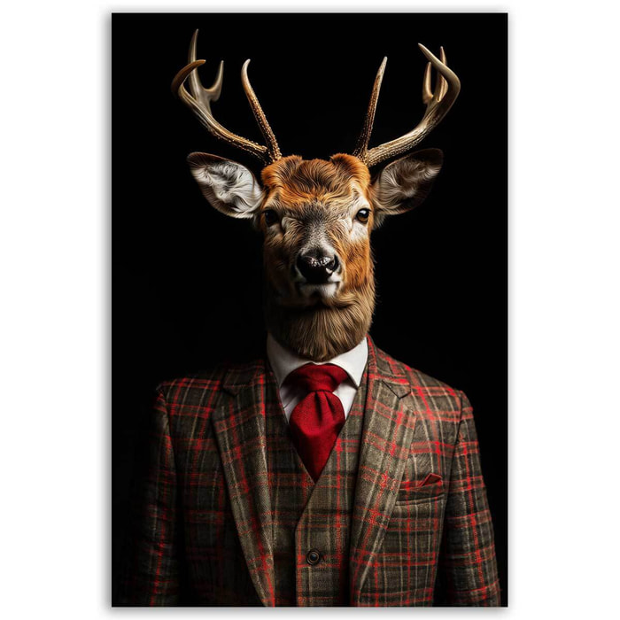 Tableau animaux habillés Cerf wild suits Tableau alu Dibond