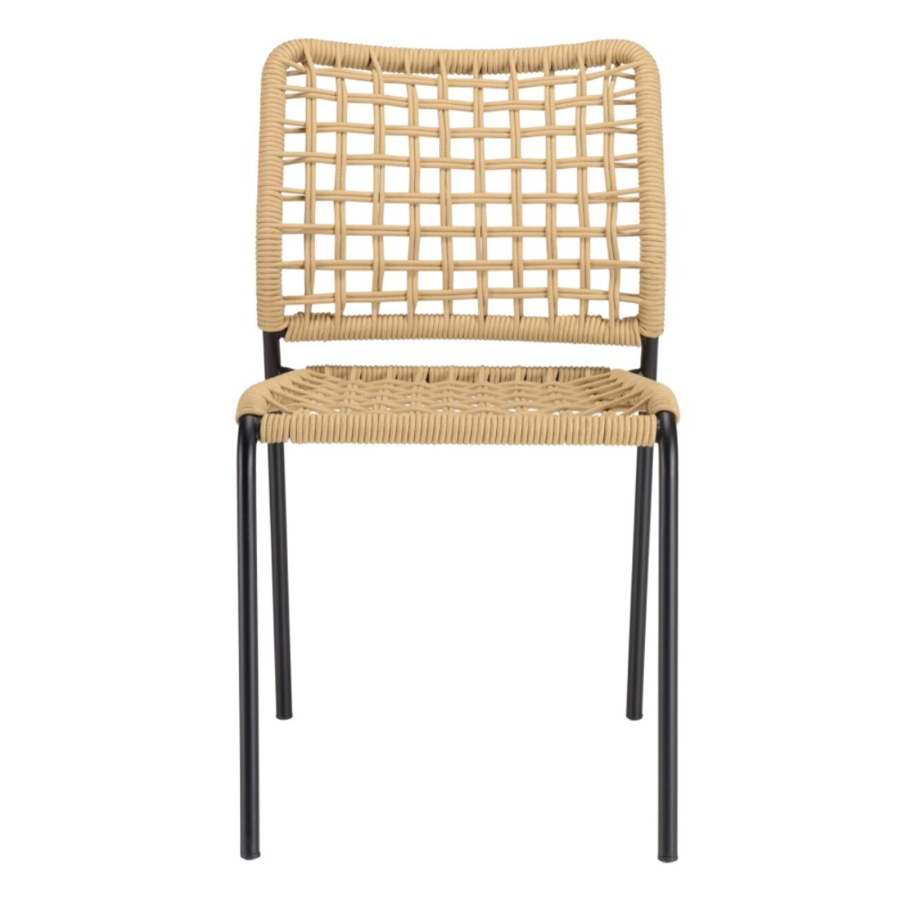 VIANNEY - Lot de 2 chaises de jardin en cordage tressé beige