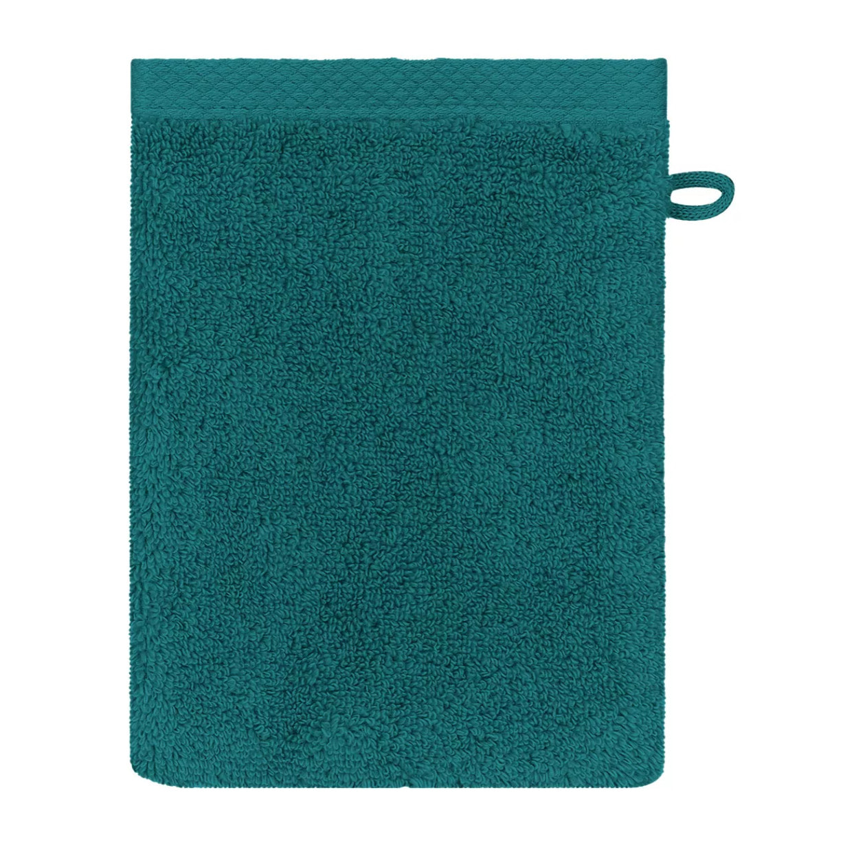 Gant de toilette pur coton 550 g/m² uni vert Elea emeraude