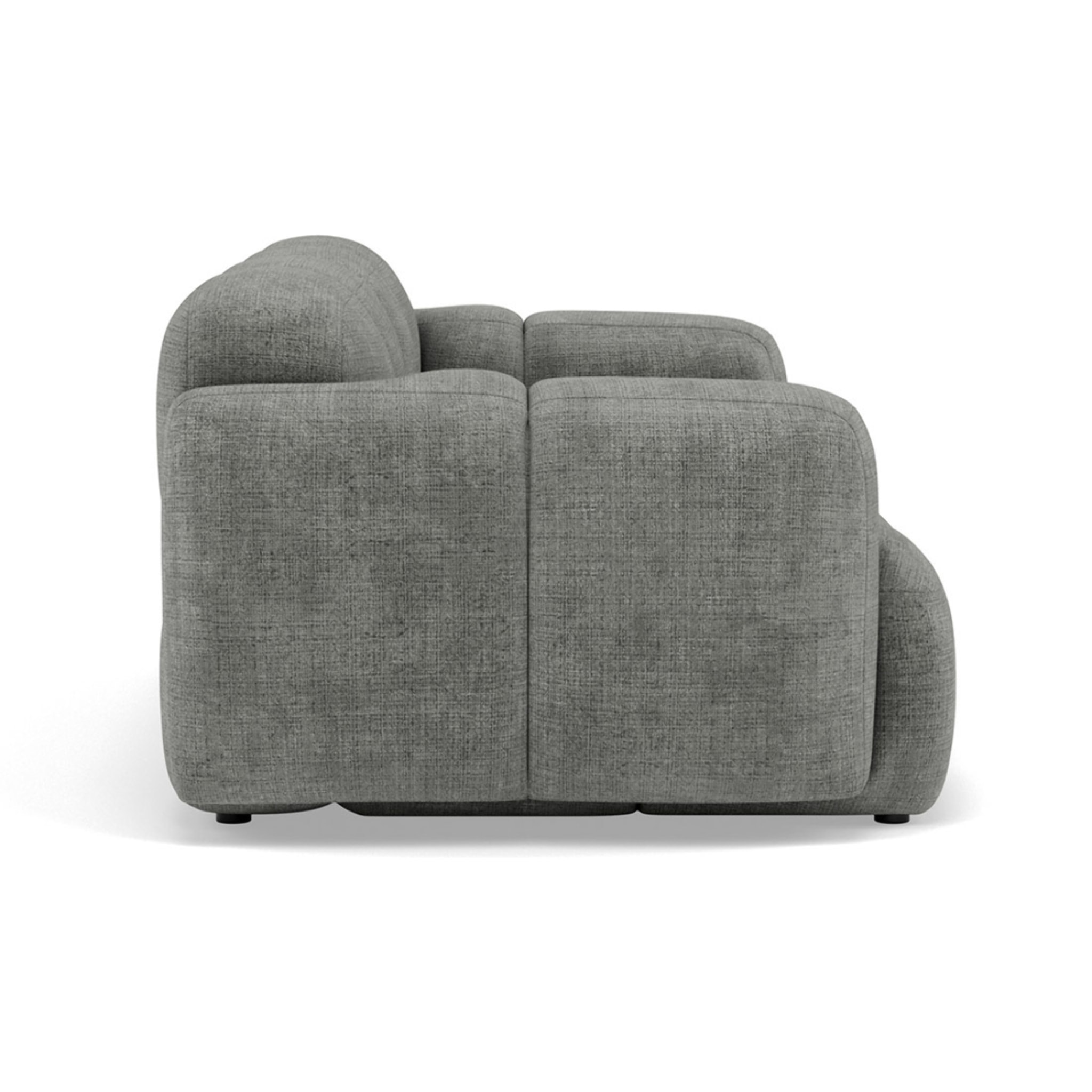 Grace - canapé modulable 2 places en velours texturé - Gris