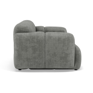 Grace - canapé modulable 2 places en velours texturé - Gris