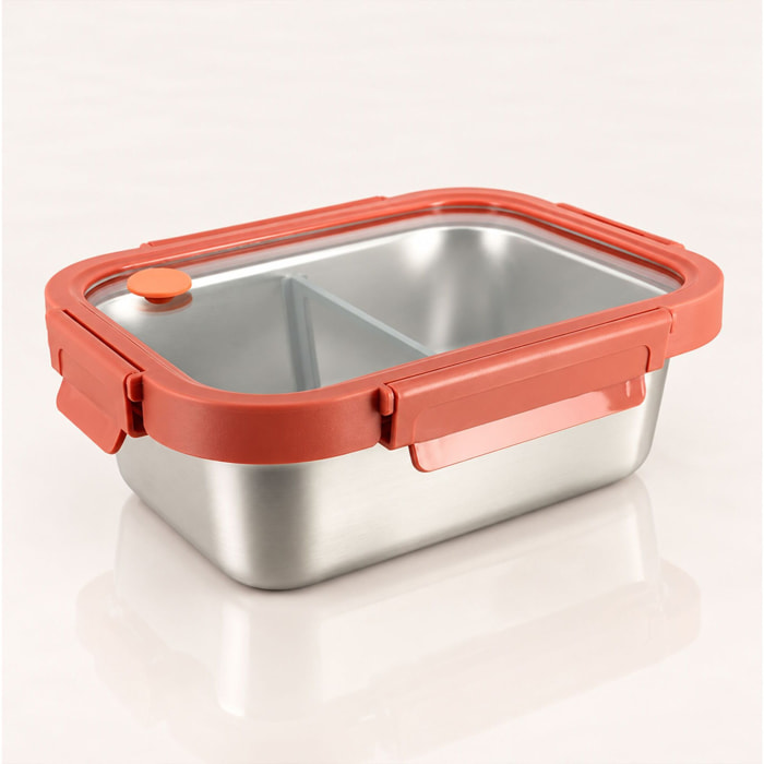 Lunch box 1.2l en acier inoxydable et terracotta