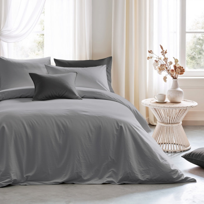 Housse de couette GRIS 100% coton 79 cm/2