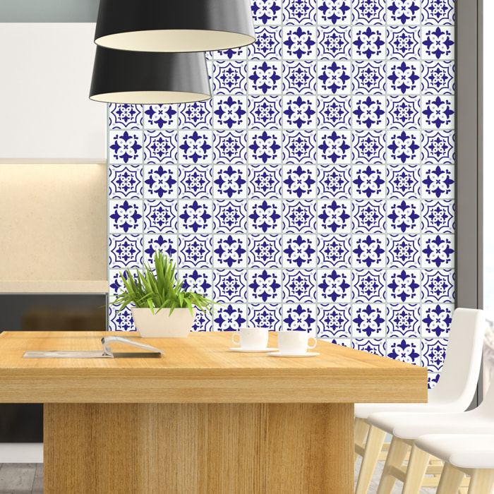 Stickers muraux - Sticker Mural Carrelage adhésif Cuisine Salle de Bain - 60 STICKERS CARRELAGES AZULEJOS ALMA