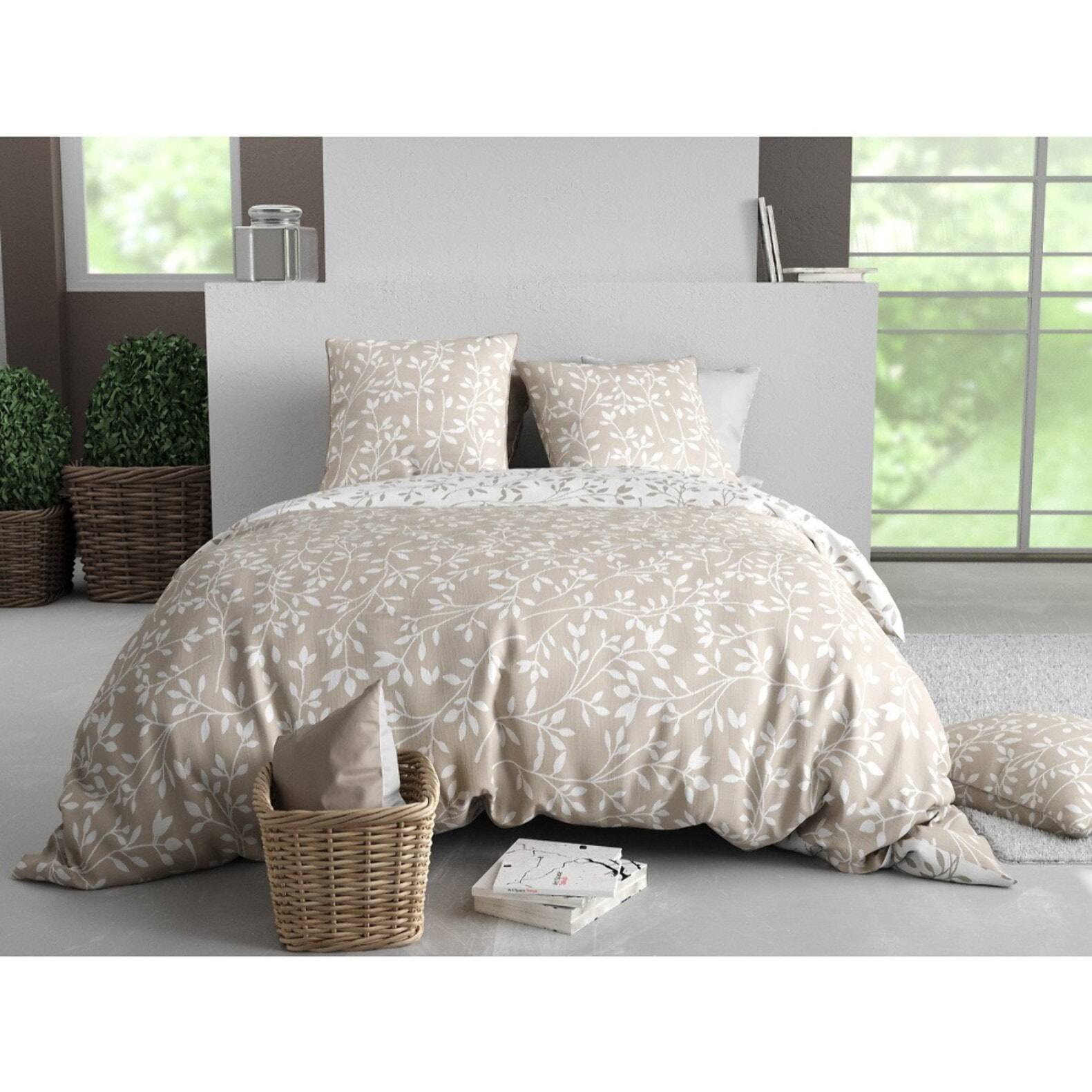 Parure Housse De Couette 3pcs Microfibre Effet Pêche TERENCE