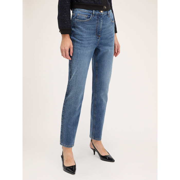 Motivi - Jeans regular con strass - Blu