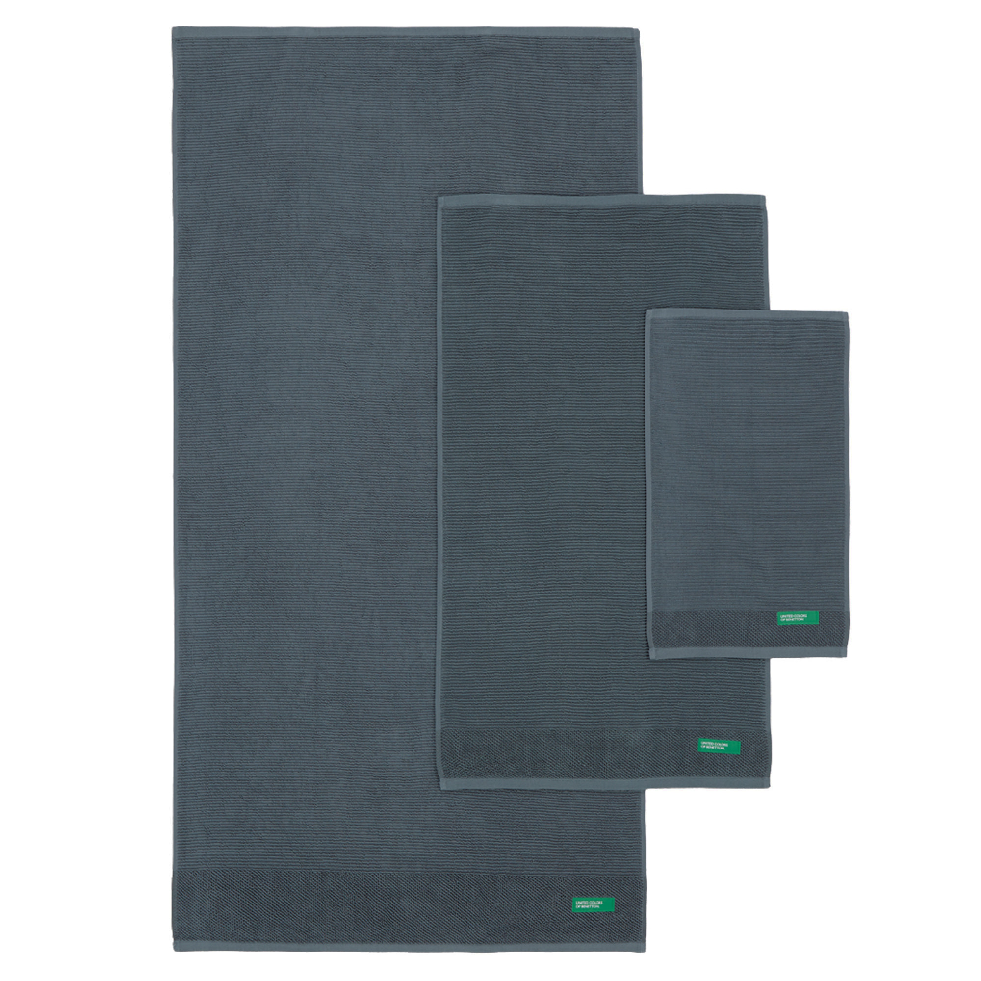 Set 3pcs toallas de baño  gris oscuro  benetton