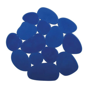 Lot de 4 Tapis antiderapants de douche ou baignoire PVC GALETS 12x13cm Bleu Marine MSV