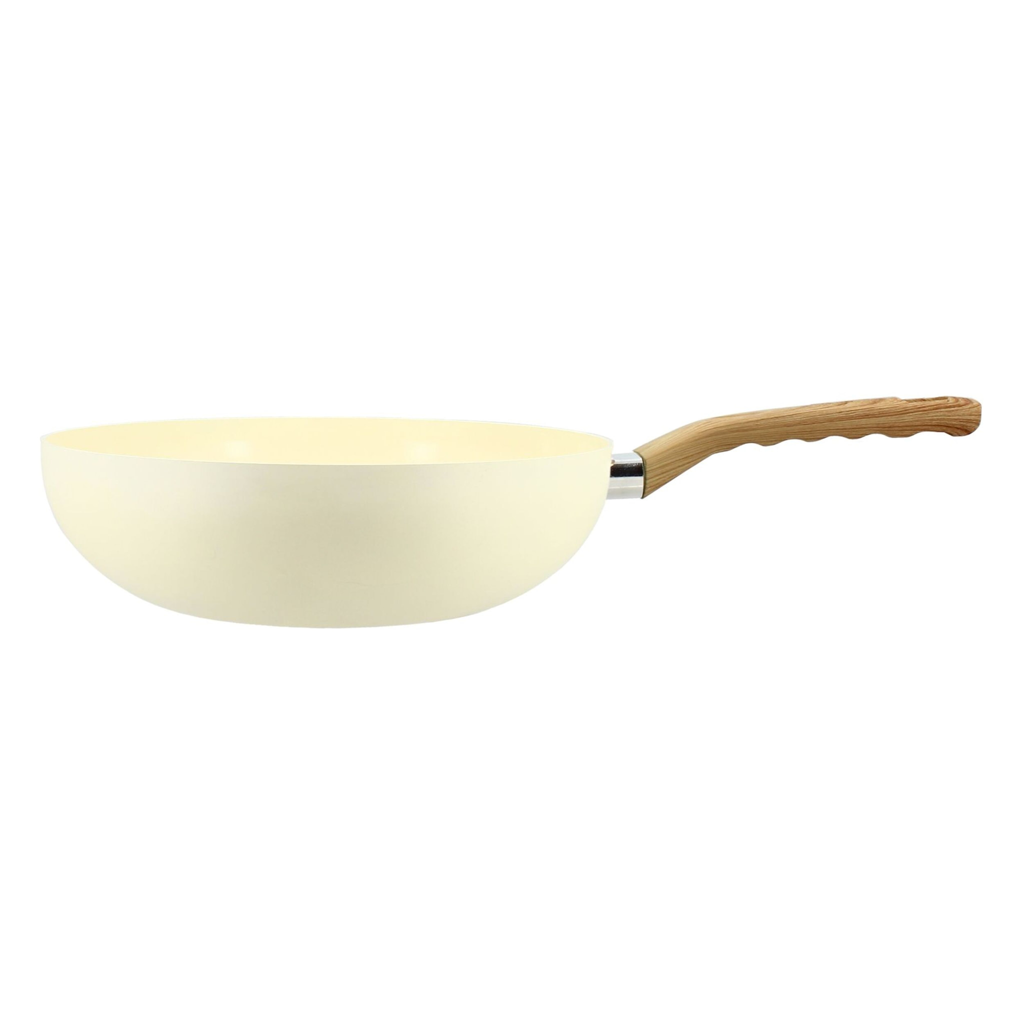 Wok 24cm avec revêtement céramique crème - tous feux COLORAMA