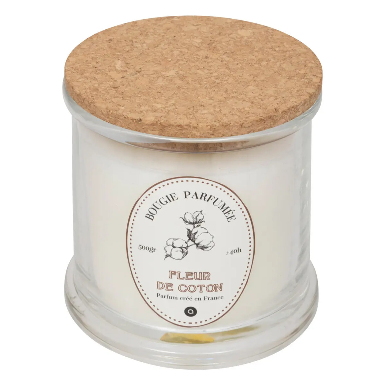 Bougie parfumée Hapo 500g pot en verre avec couvercle coton