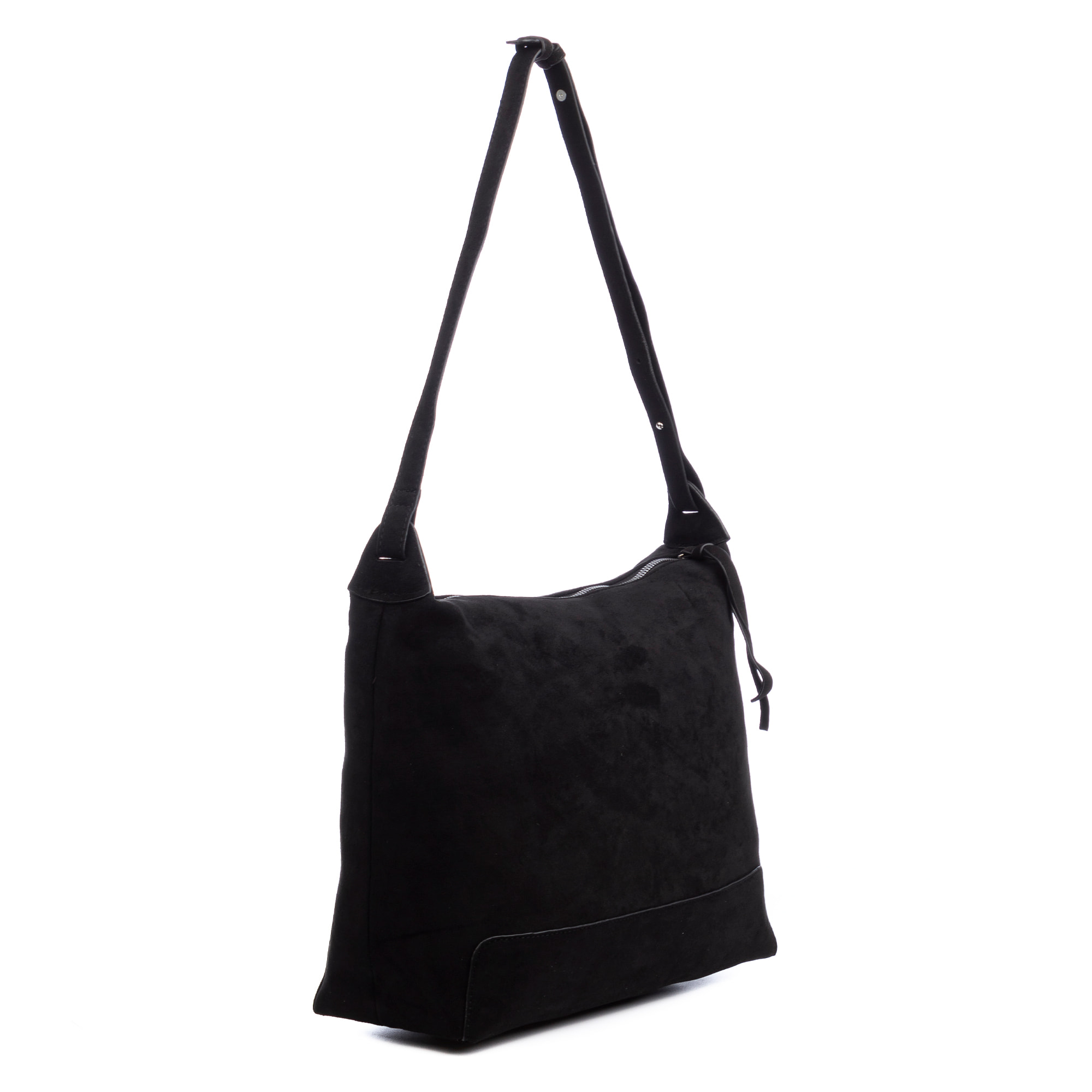 Atella bolso bandolera grande de piel auténtica gamuza.