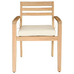 Ensemble table et chaises de jardin 4 places en acacia massif et céramique FARO