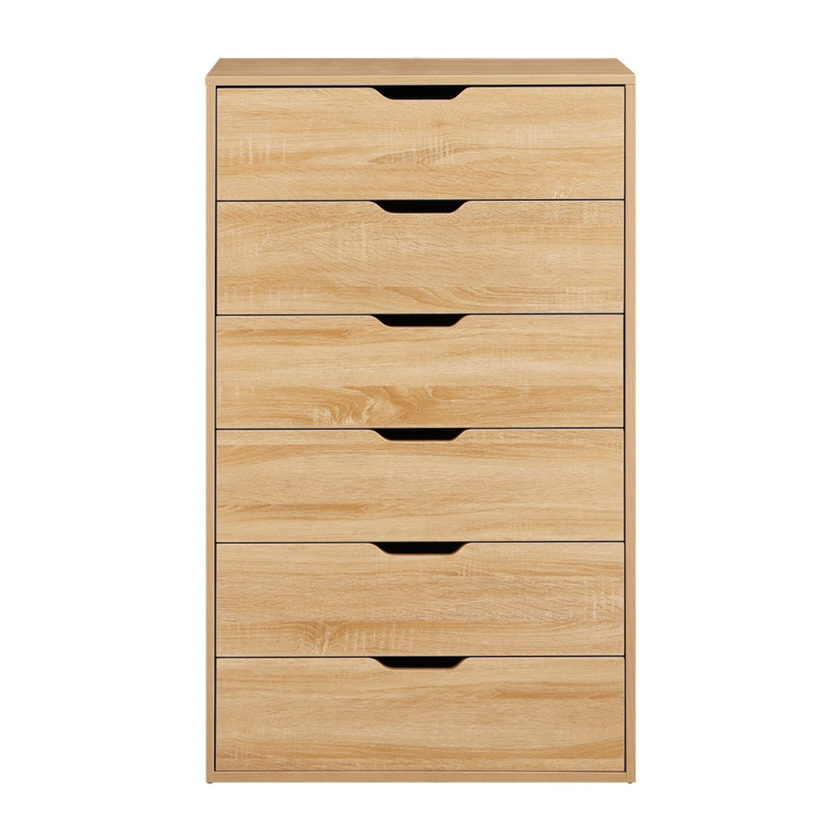 Cassettiera 6 cassetti in rovere naturale 68x40x115 cm - Sky