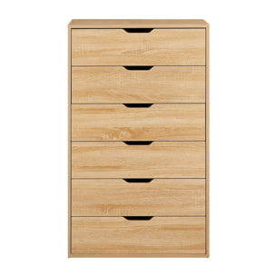 Cassettiera 6 cassetti in rovere naturale 68x40x115 cm - Sky