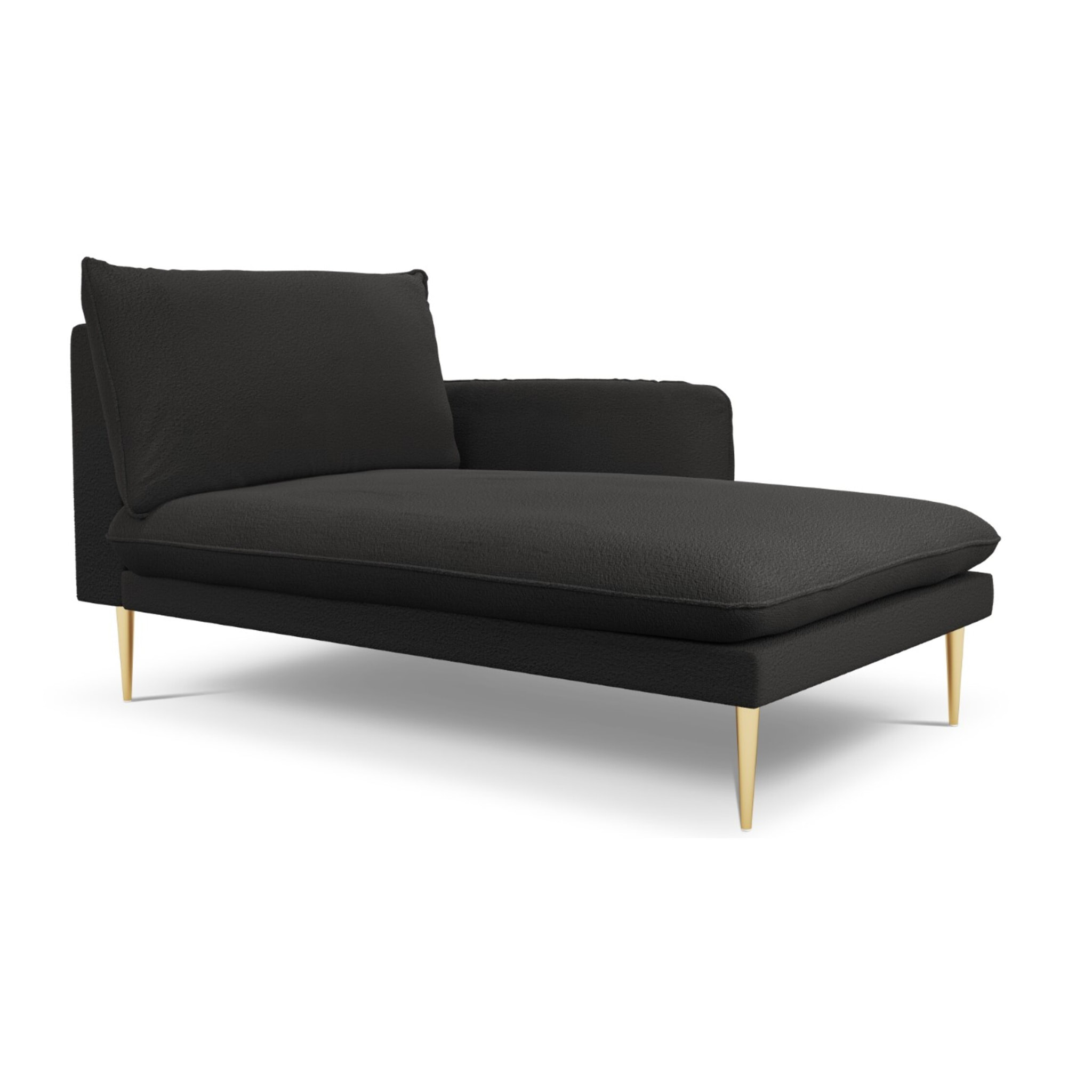 Méridienne droite "Vienna" en bouclé noir