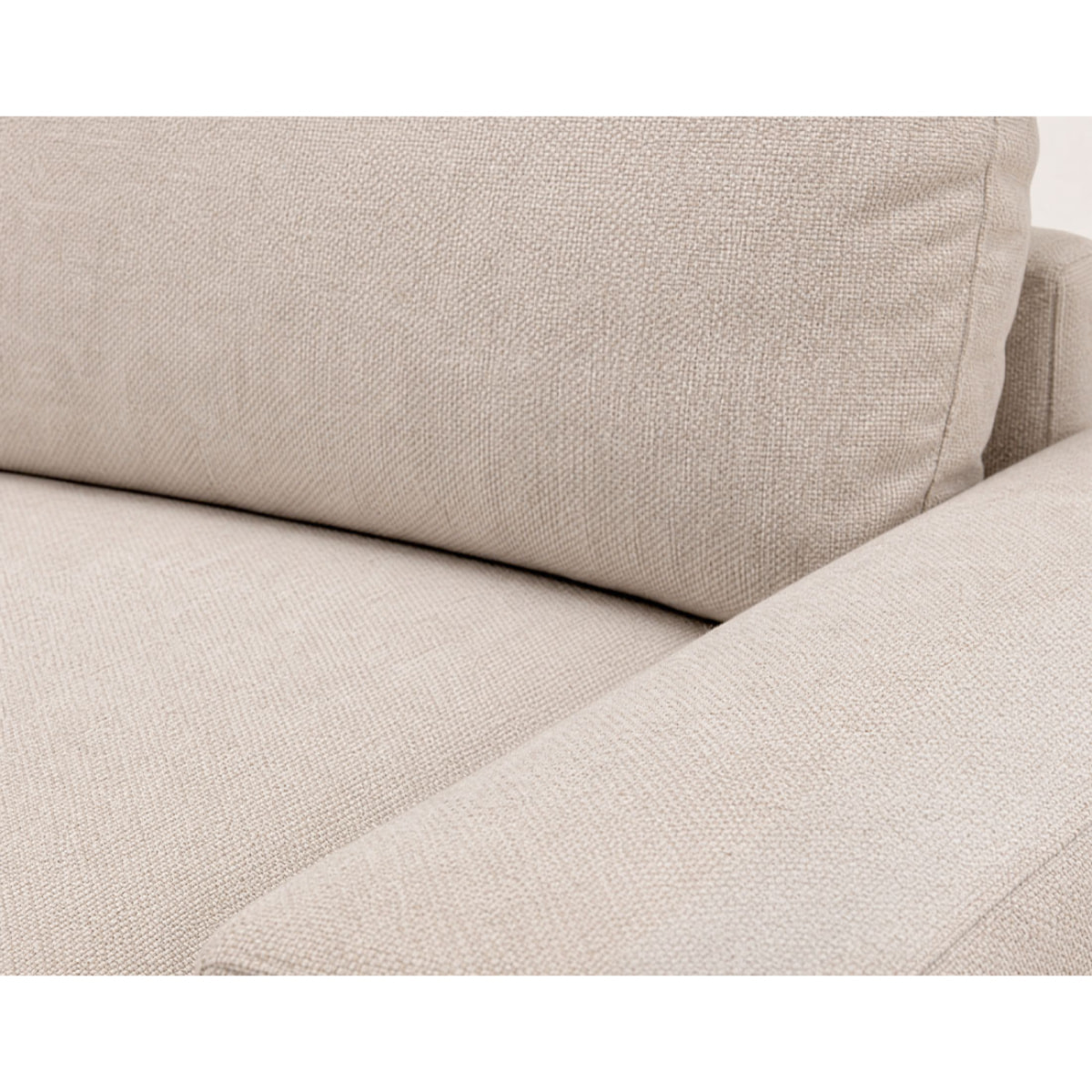 Tama - Canapé d'angle droit 4 places convertible avec coffre en tissu - Beige