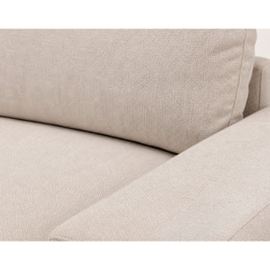 Tama - Canapé d'angle droit 4 places convertible avec coffre en tissu - Beige