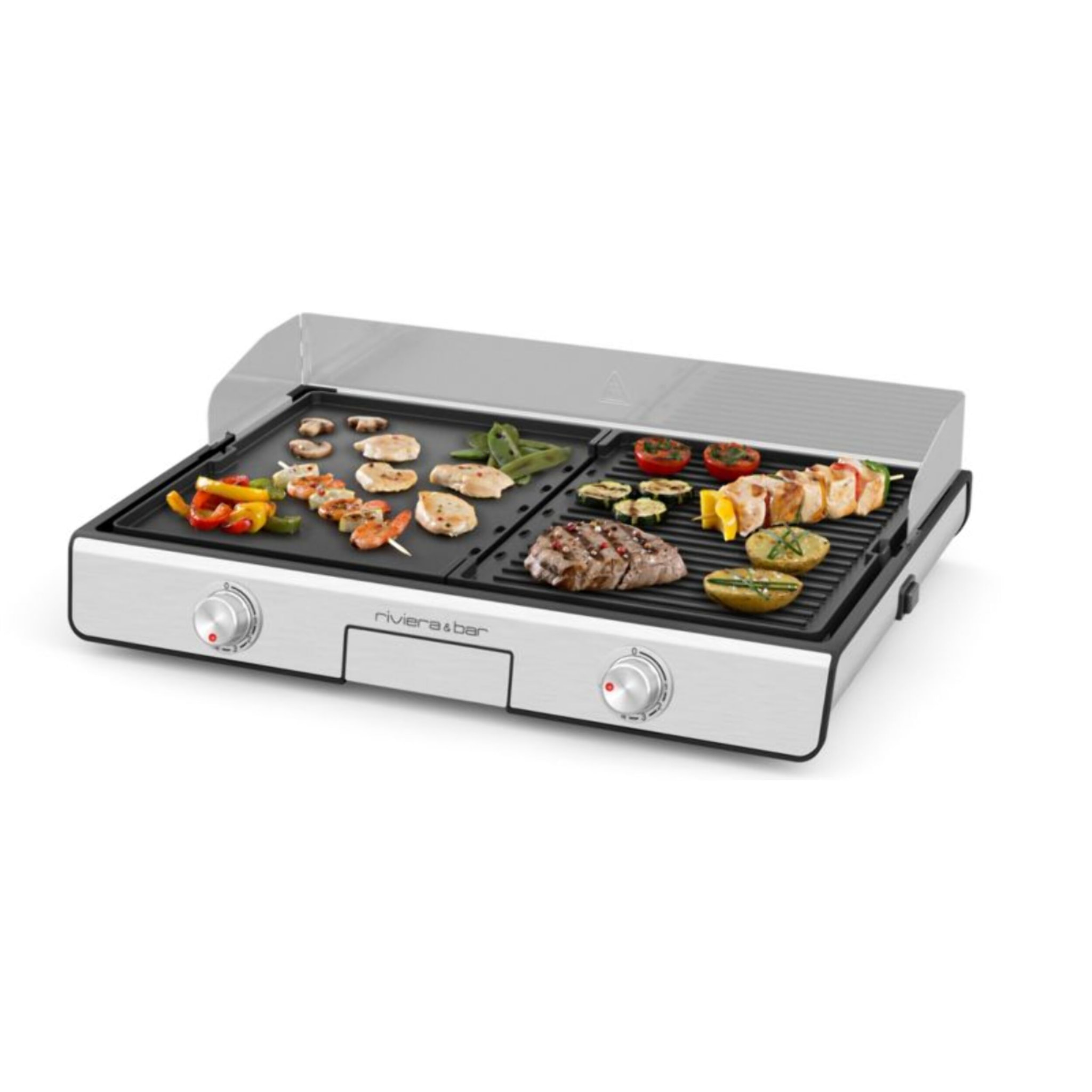 Plancha électrique RIVIERA ET BAR QPL530 réversible à poser, 45.5x28.5 cm