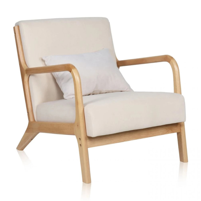 Butaca Elka Beige - Madera natural