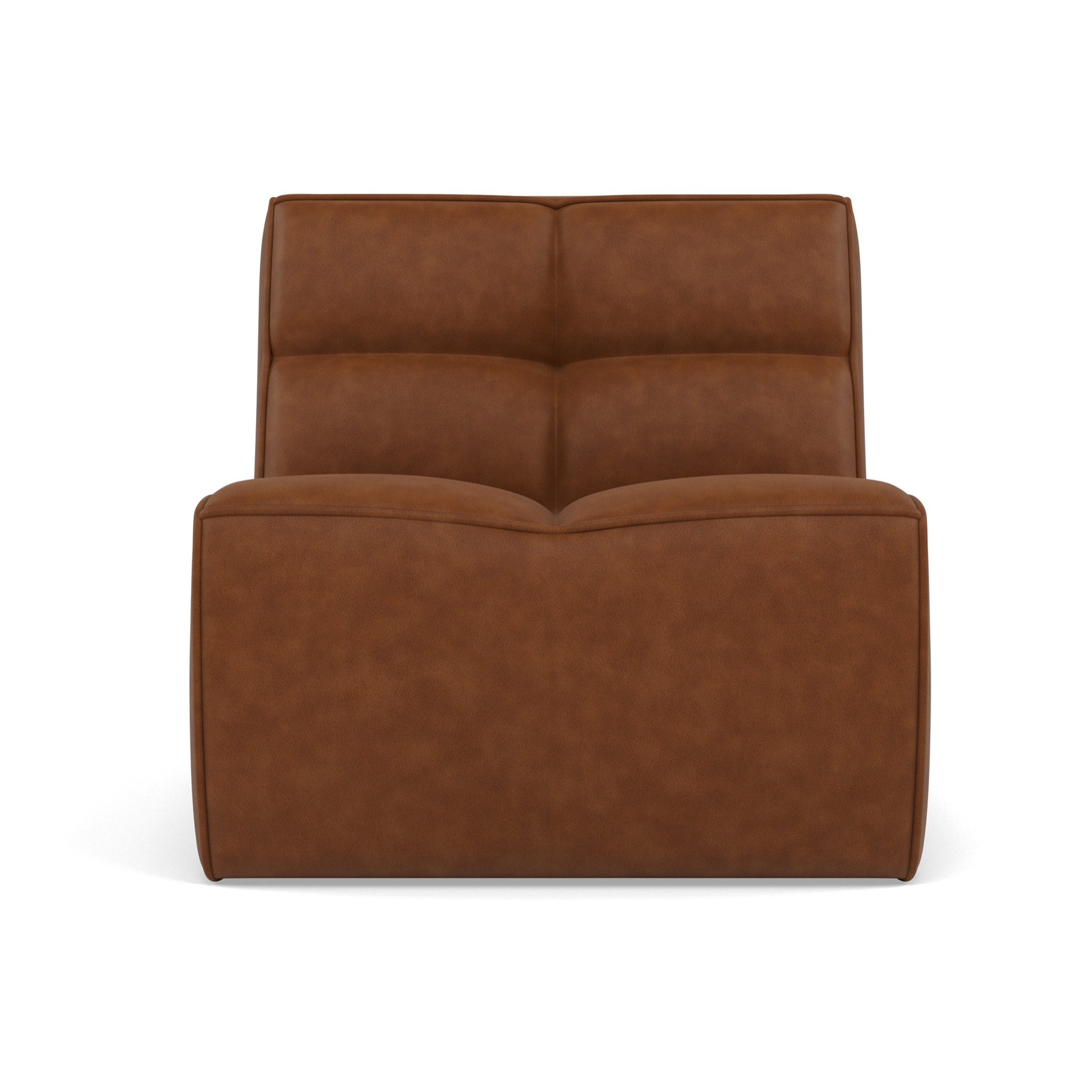Alya - module d'assise sans accoudoir en simili - Cognac