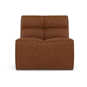 Alya - module d'assise sans accoudoir en simili - Cognac