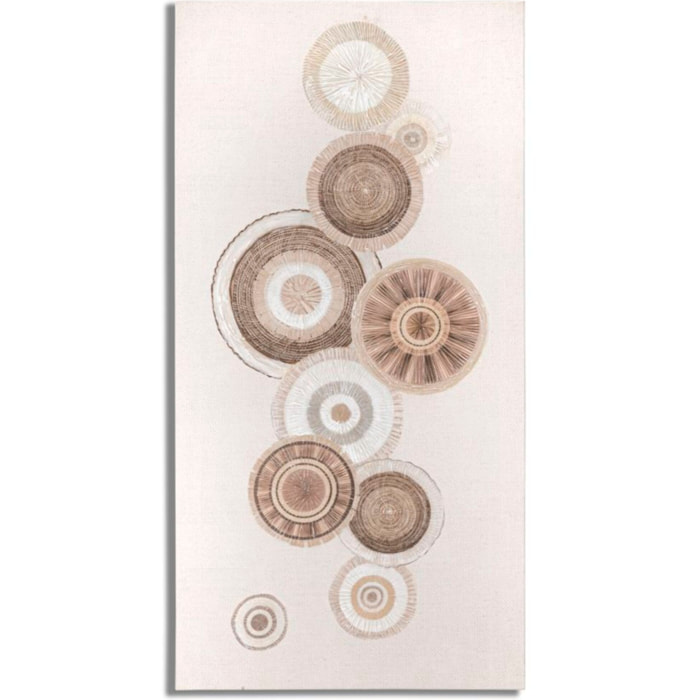 DIPINTO SU TELA CIRCLY C/INSERTI -B- CM 50X3,2X100