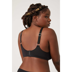 Reggiseno con ferretto non imbottito in cotone e modal nero, coppe C e D