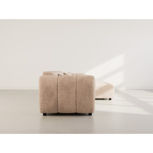 Curtis - canapé d'angle droit 4 places en simili - Beige