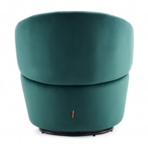 Fauteuil rond pivotant en velours - ROMANE