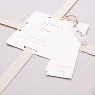 Set sábanas encimera + 2 fundas de almohada en color gris Scalpers Home