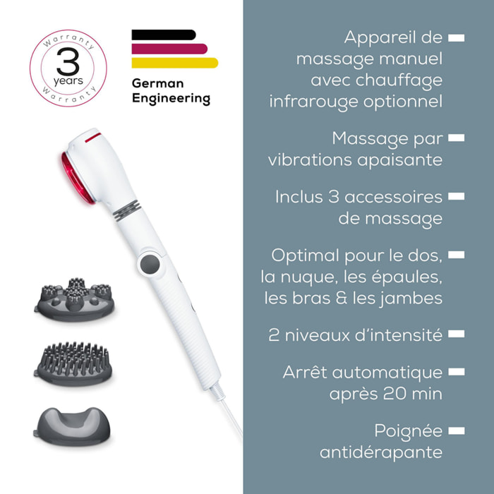 Appareil de massage infrarouge MG 44 – 2-en-1 avec vibration