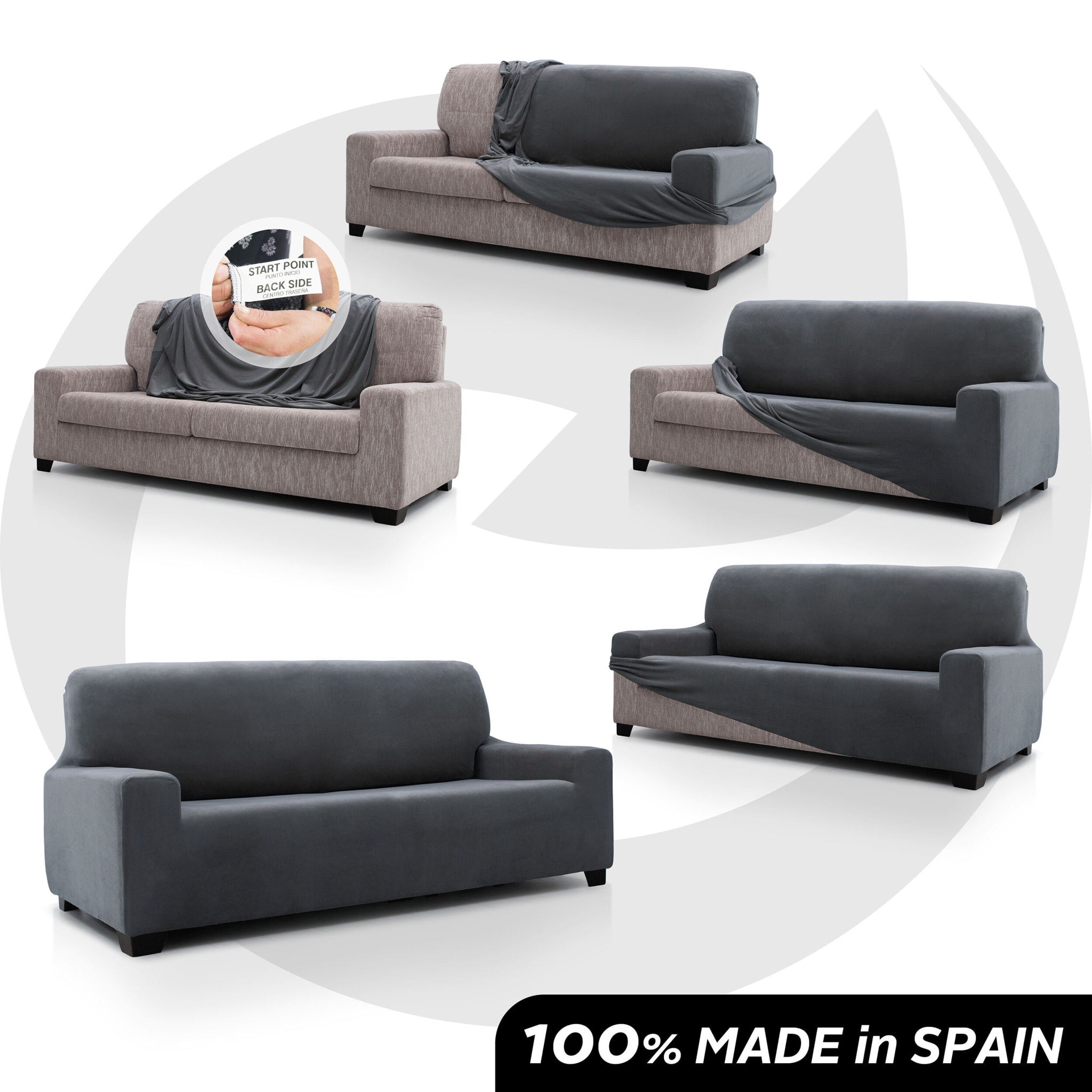 Funda de sofá TERCIOPELO ANTI MANCHAS Multi elástica modelo VERONICA