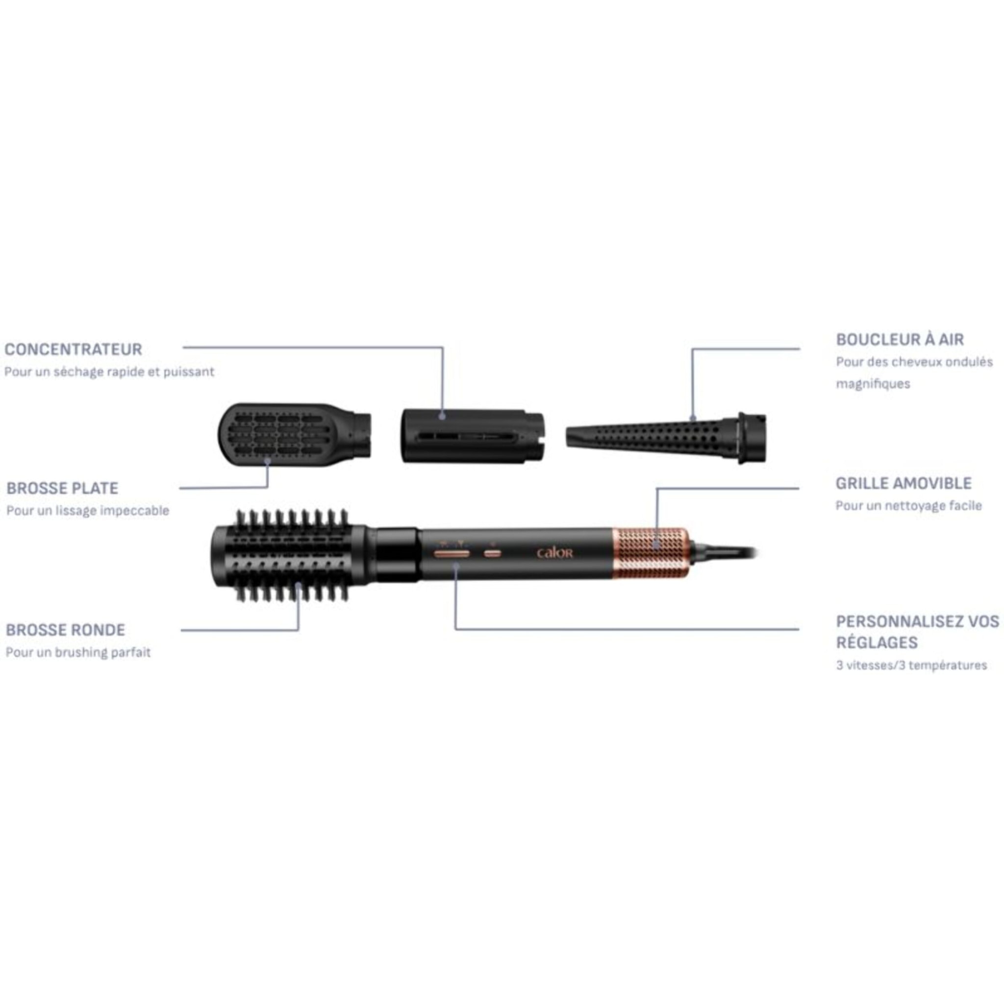 Brosse soufflante CALOR Air Shape UB9820C0 4 en 1