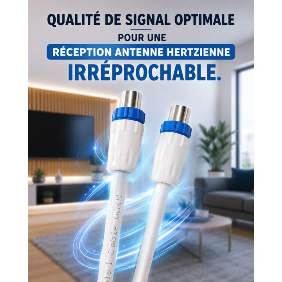 Câble antenne TV ESSENTIELB 3M 9.5mm-17VATC