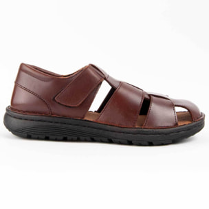 Sandalia De Piel - Marron