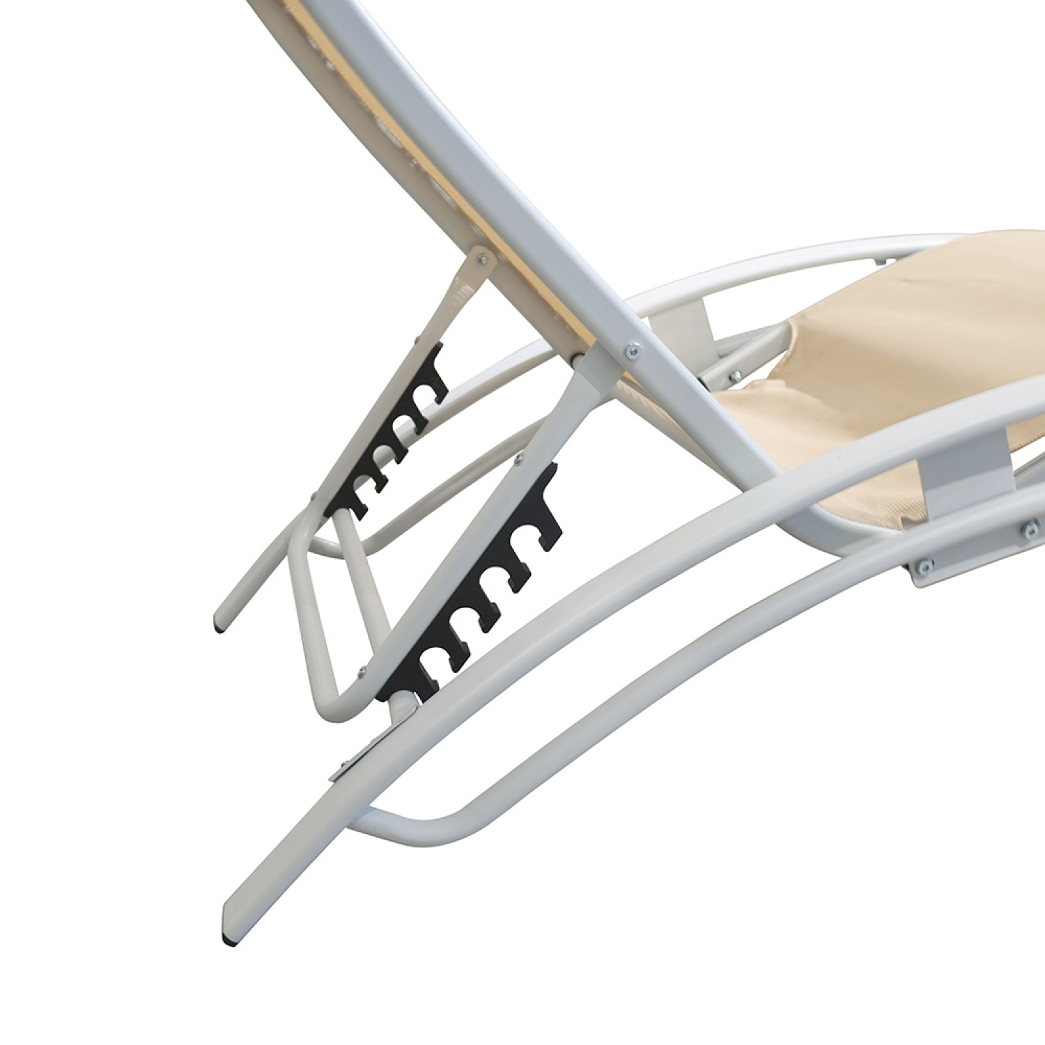 Lot de 2 transats ajustables blanc et écru MEDAN