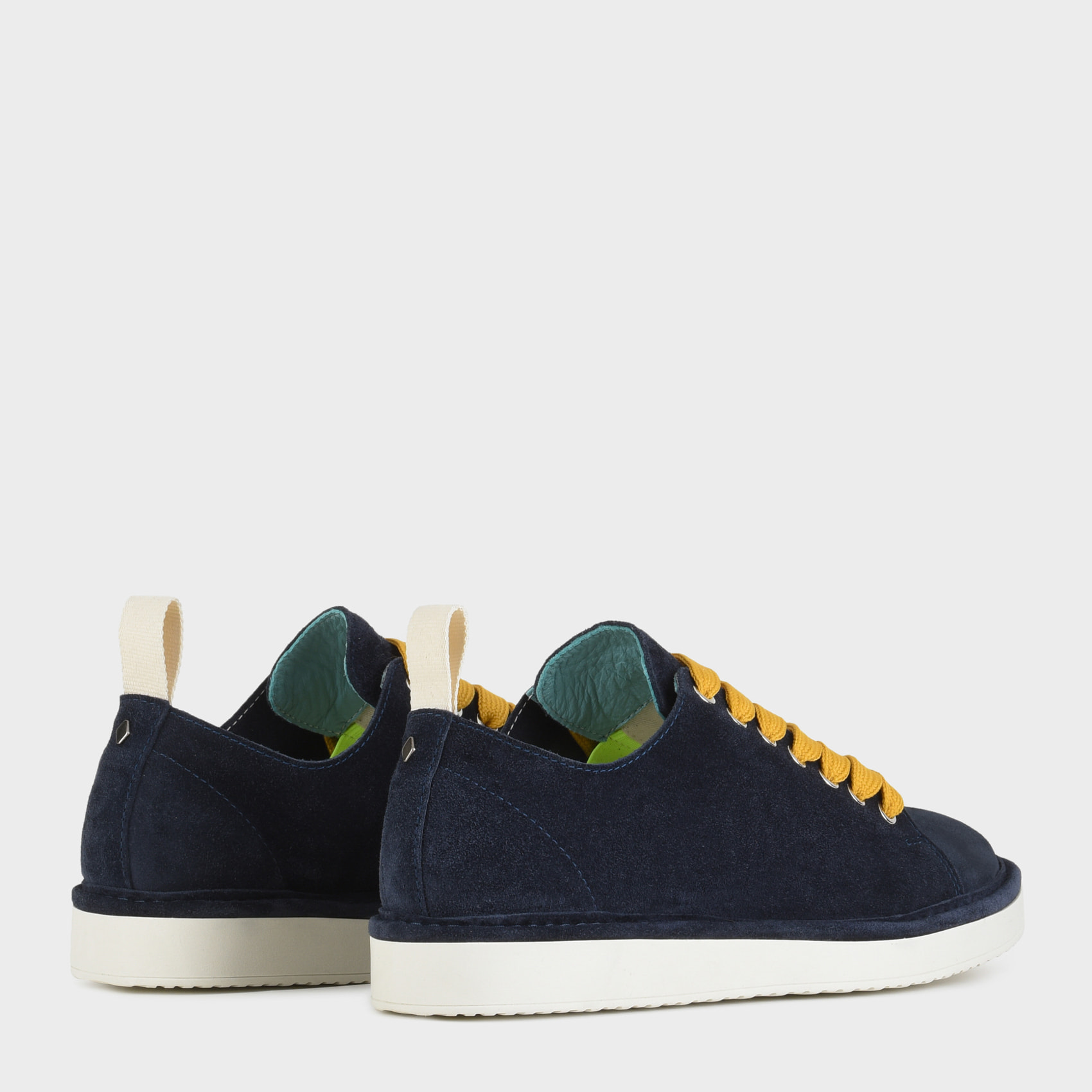 SCARPA ALLACCIATA P01 UOMO IN SUEDE NOTTE-GIALLO