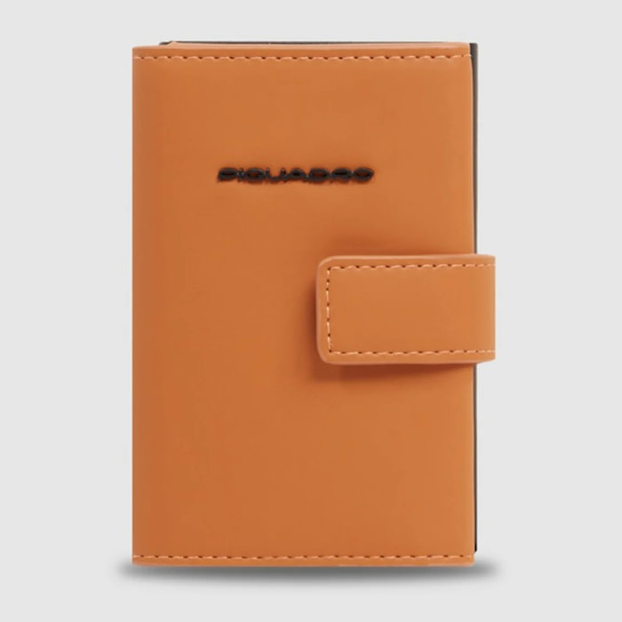 Piquadro Portacarte automatico in metallo, schermato con protezione RFID