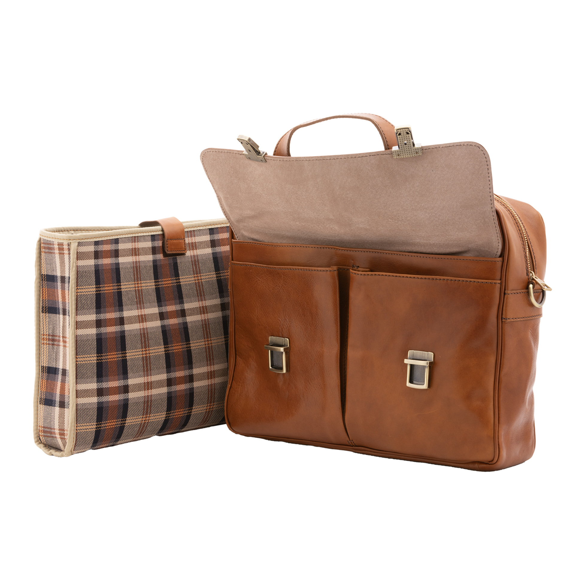 Borsa a mano  unisex In Vera pelle Made in Italy 38x36x10 cm