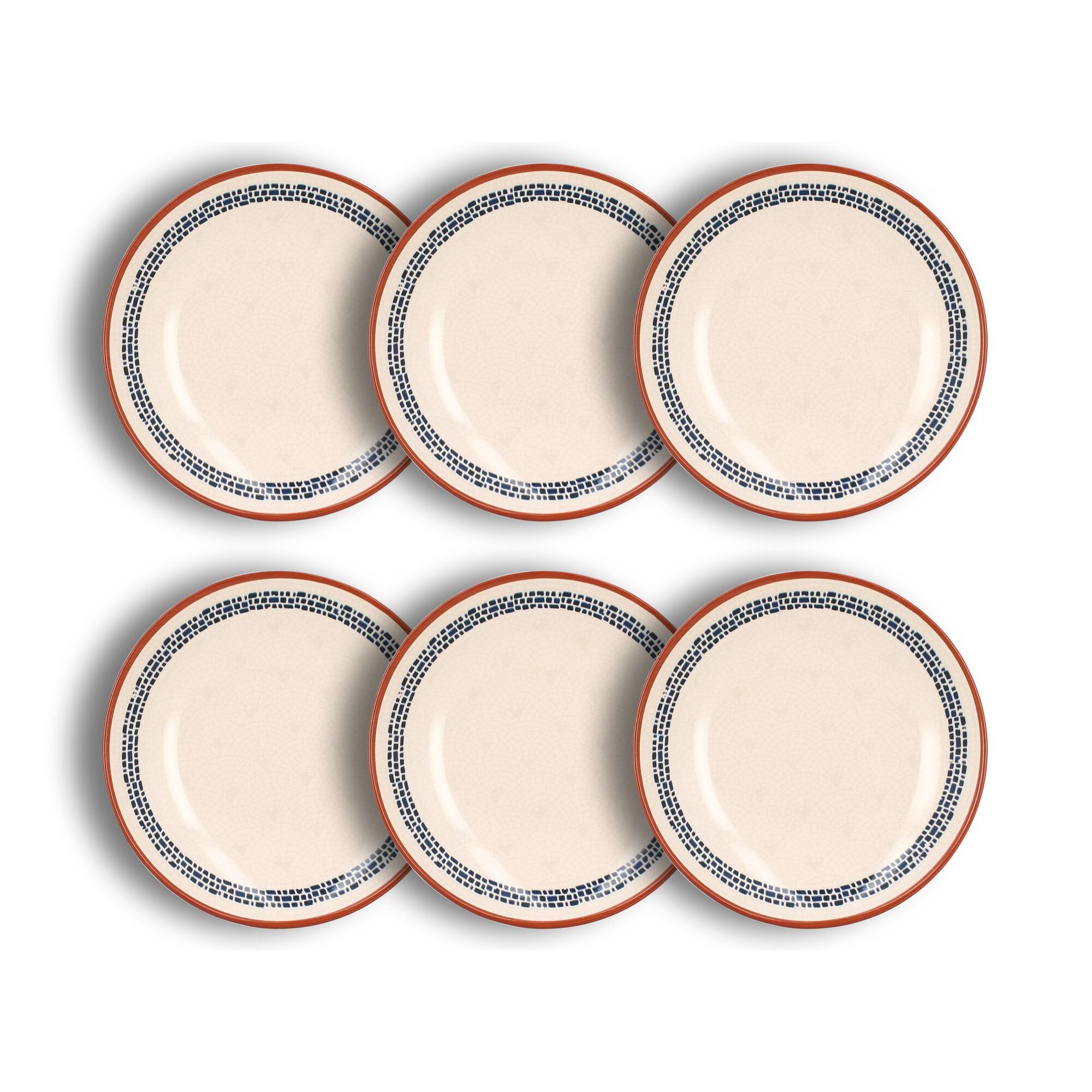 Lot de 6 assiettes creuses en faïence blanche 21cm AMATXI