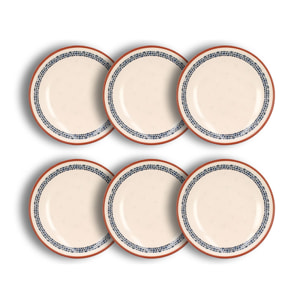 Lot de 6 assiettes creuses en faïence blanche 21cm AMATXI