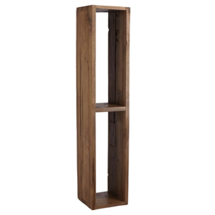 SIXTINE - Étagère murale marron rectangulaire 2 niches bois teck recyclé