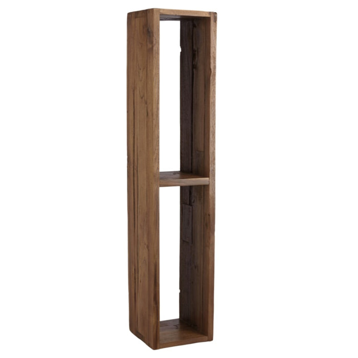 SIXTINE - Étagère murale marron rectangulaire 2 niches bois teck recyclé