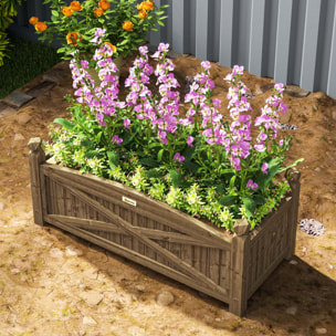 Jardinera de Madera Elevada Huerto Urbano Madera para Cultivar Plantas Flores Hierba Jardinera Rectangular para Jardín Balcón Terraza 90x39x37 cm Café Oscuro