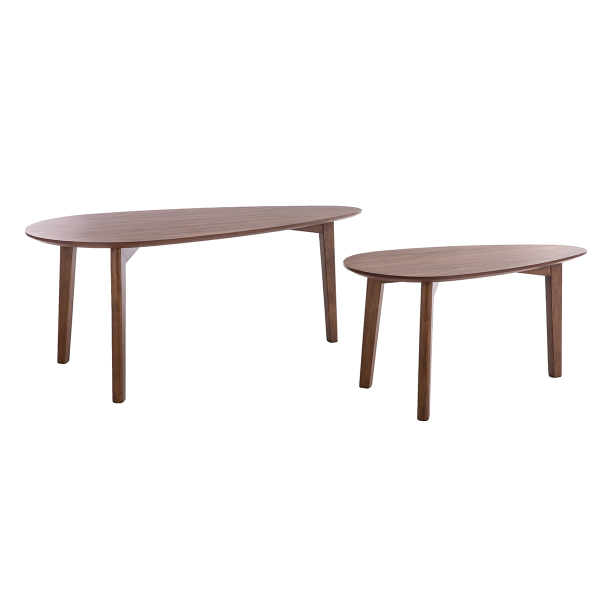 Tables basses gigognes scandinaves bois foncé noyer (lot de 2) ARTIK